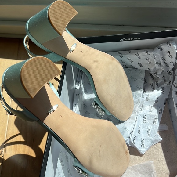 Badgley Mischka Clara Embellished Strap Evening Shoe in Blue Radiance - Picture 5 of 14